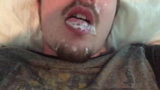 Cock Reacts: Cum Slurper CEI, Cumslut Fills Mouth & Blows Bubbles! Legs Up!