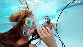 Katya Nakolkina with another girl in the pool