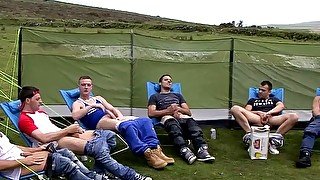 British studs take their dicks out during outdoor picnic