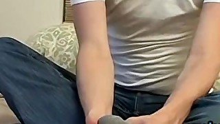 Blond Ayden James sucking toes solo and fucking fleshlight