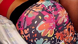 Step Brother Grinding and Cums on Yoga Pants his Step Sister -Assjob Fetish