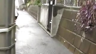 Chubby Japanese babe got a Street Sharking in the rain.