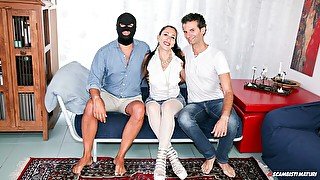 Dirty threesome and double facial for mature Italian swinger Luna Dark