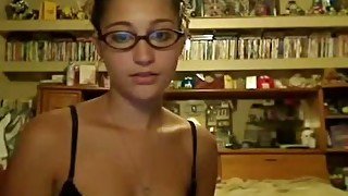 Nerdy cam girlie was nailed missionary style really rough