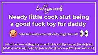 needy little cock slut [f] being a good fuck toy for daddy + dirty talk