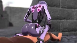 3d robot girl