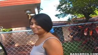 Marvelous dusky latin lady getting drilled very hard in outdoor