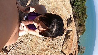 Amateur Couple Outdoor Sex on a Sea Cliff