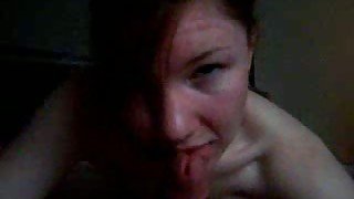 My trashy skanky exgirlfriend pleasing me with amateur blowjob