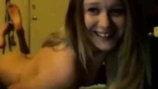 Cute blonde fingers herself on cam