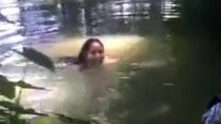 bangla girl rina bathing in pond