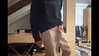 Grey Sweatpants Bulge