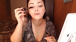 CUM OVER MY FACE ! Beautiful Webcam Model Babe Doing Her Makeup & Begging for cum,getting rdy 4 show