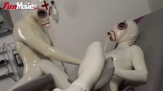 Latex pissing lesbian hd