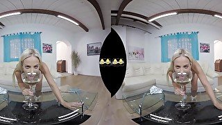 VR Porn Piss Tasting For Busty Blonde