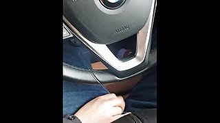 Step mom hand slip under step son pants in the car making his dick hard