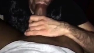 Getting fat dick sucked