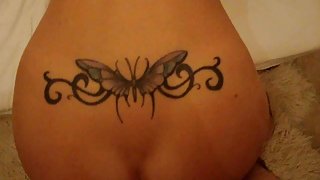 Amateur doggy style POV with tramp stamp GF