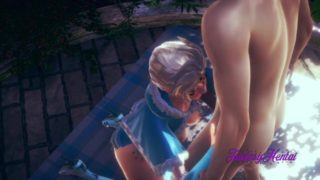 Frozen 3D Hentai - Elsa Handjob and Blowjob Cumming in her mouth