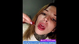 Your giantess Ashley vore gummy bears