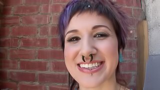 Tattooed punk slut Severin swallows cum after a hard fucking