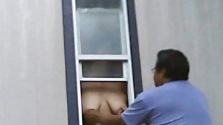 Hidden Cam Wife Hangs Tits Out Window