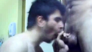 Hot guy blows, gets bareback fucked and swallows