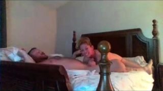 Busty blonde wife having wild sex with her husband on webcam