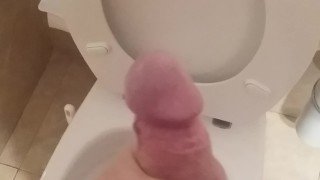 Huge cumshot in bathroom