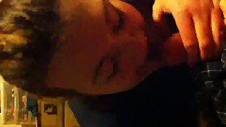 Pushing her head down while she sucks my dick deepthroat