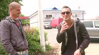 Smoking Gay In Shades Gets Awarded With A Blowjob In A Car