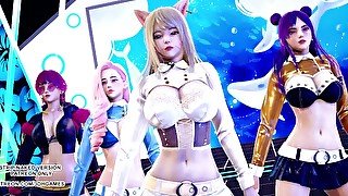 [MMD] BlackPink - Icecream KDA Ahri Akali Kaisa Seraphine Sexy Kpop Dance
