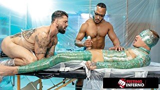 FistingInferno - Isaac X Bound & Teased By Two Muscle Hunks