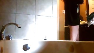 Petite asian brunette hidden shower cam