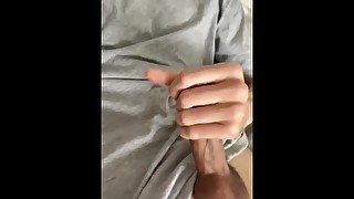 Thick veiny cock ejaculates on Tshirt