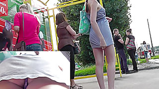 Young girl presents her voyeur upskirts goodies