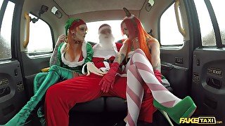 Fake Taxi Santa Claus in a Hardcore Rough Anal Sex Threesome Xmas Special