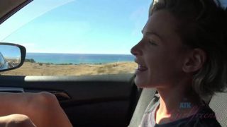 You head out for a day with Emma, and play with her pussy in the car.