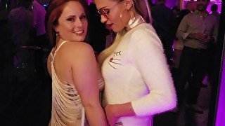 Redhead Chrissy and Blond Gabi having fun at the club - White Party 2019