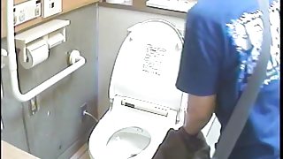 Real amateur girls pissing on the public toilet video