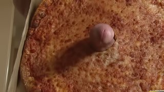 Hungry Brunette Khloe Kush Orders a Salami Flavored Pizza