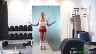 Hardcore sex in the gym for sexy blonde