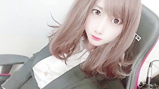 【沢山抜いてくださいね♡】エロかわいいOLに大変身！えちえち女装射精