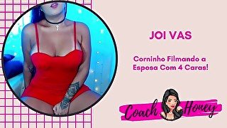 Corninho Filmando a Esposa Com 4 Caras!  JOIVAS  Punheta Guiada  CV # 40