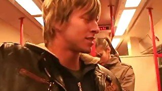 He picks up and doggy-fucks big boobs woman in metro