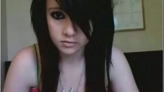 Pretty face emo teen posing in sexy