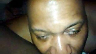 Going down on my black bitch licking her wet hairy poontang