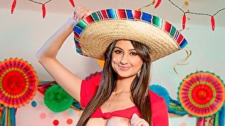 Skinny big-boobed Latina Eliza Ibarra is satisfying her desires