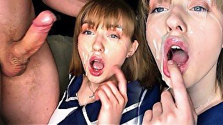 Hot Sucks And Fucks In Pussy Before Cumming On Her Face. The Whole Face Is Covered In CUM