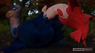 HOT AND MESSY DRAGON POKEMON DEEPTHROAT [FURRY] [LATIAS x LATIOS] [HUGE CUMSHOT]